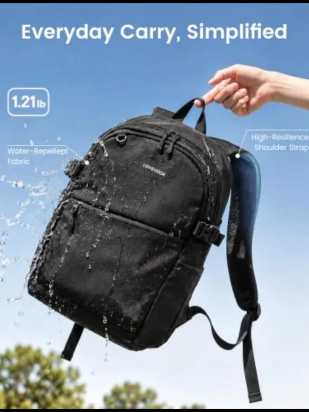 Unisex Casual Laptop Backpack Water Resistant Fits 15.6